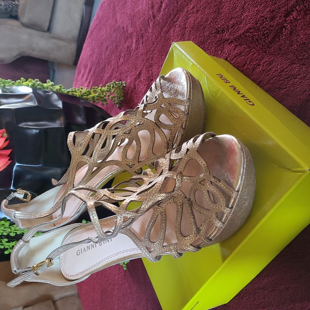 Gold high heel